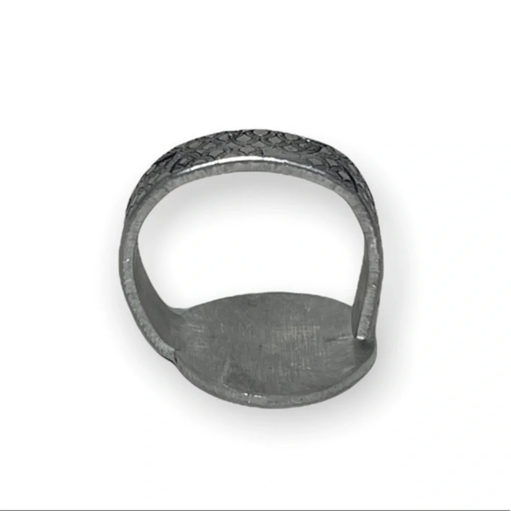 Handmade 9‎ stamped boho Mermaid silver adjustable hypoallergenic medallion ring